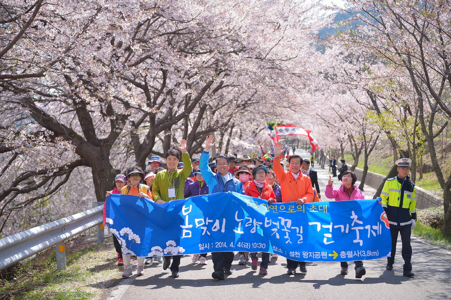 봄맞이 노량 벚꽃길 걷기 축제 전경 사진